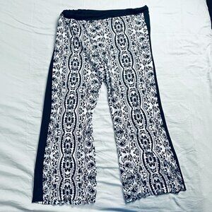 New Directions Palazzo Pants Women 3X Stretch Comfy Boho Wide Leg Aztec